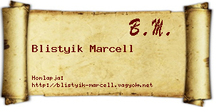 Blistyik Marcell névjegykártya